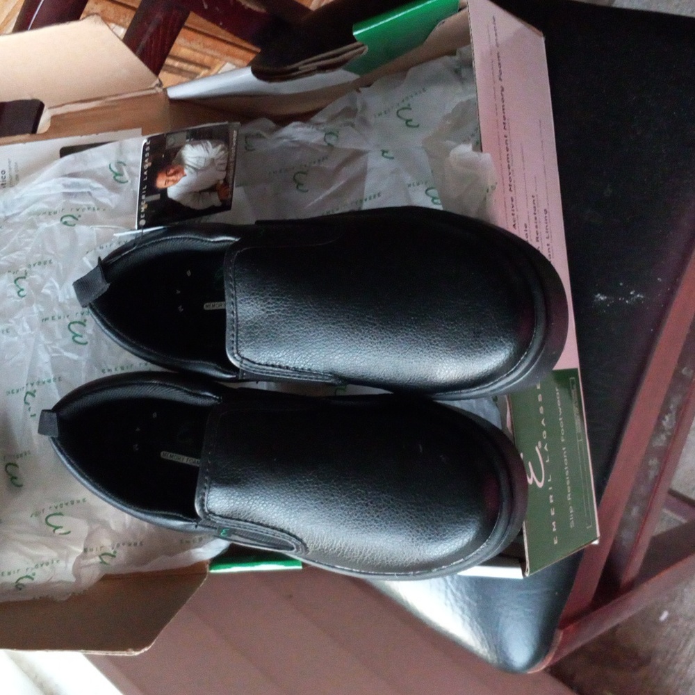 Emeril Lagasse Slip-On/ Slip-Resistent Leather Shoe Royal Women's Sz 6 Black